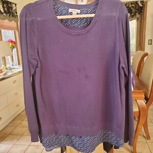 Croft & Barrow Women's Purple Sweatshirt with Blue Accents